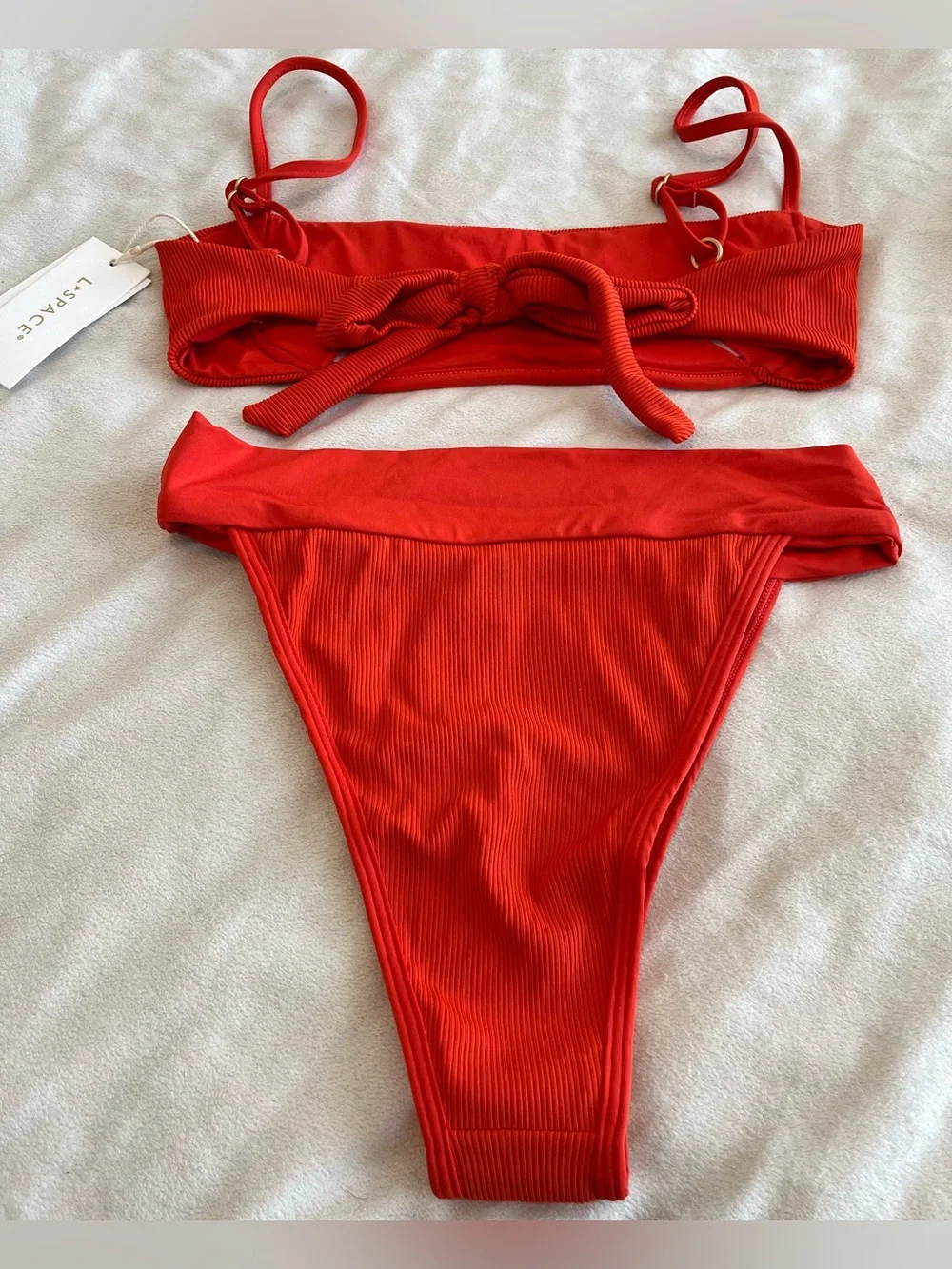 L*Space Bikini Set Hazel Top & Lola Bitsy Bottom XS Pimento Red Resortwear Swim